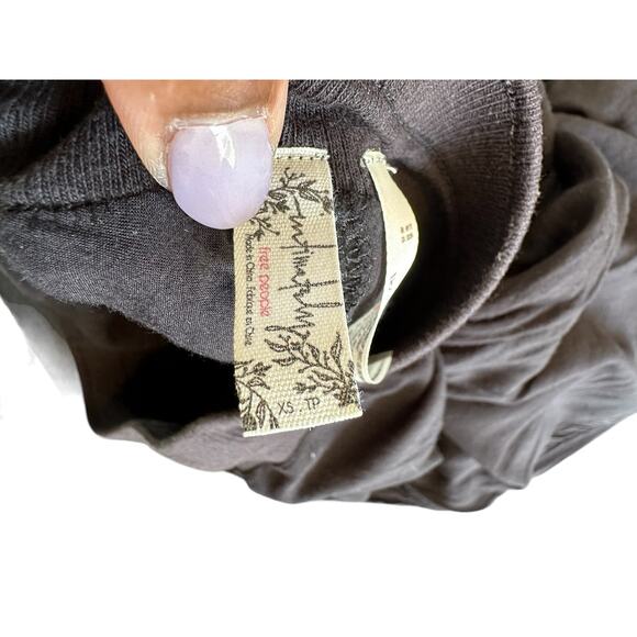 Intimately Free People Black Relaxed Pull On Beachy Straight Leg Pants Size XS - Picture 3 of 13